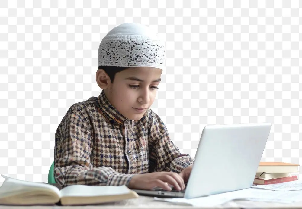 طلاب يتعلمون القرآن الكريم في أكاديمية دار التبيان أونلاين