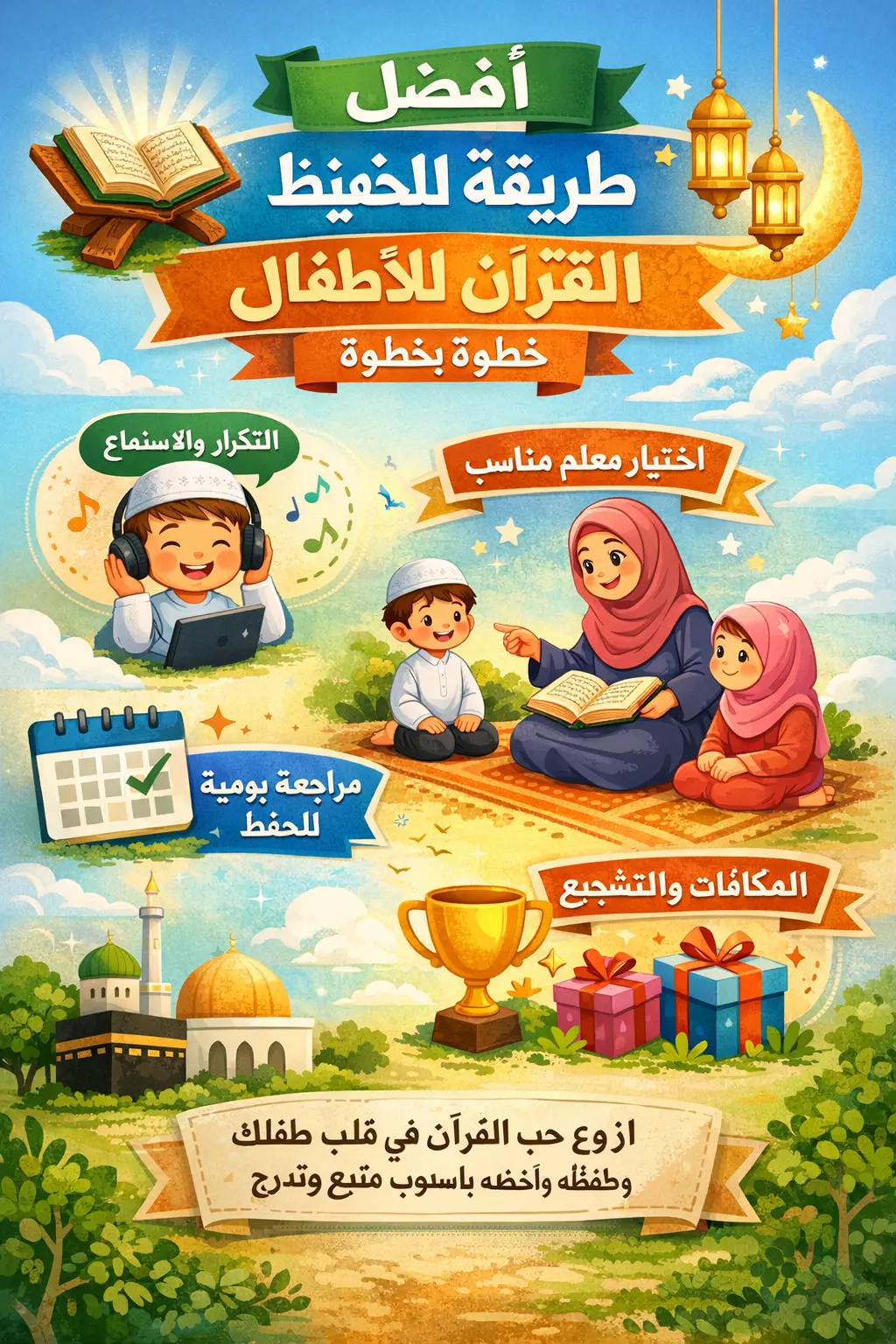 أفضل طريقة لتحفيظ القرآن للأطفال خطوة بخطوة