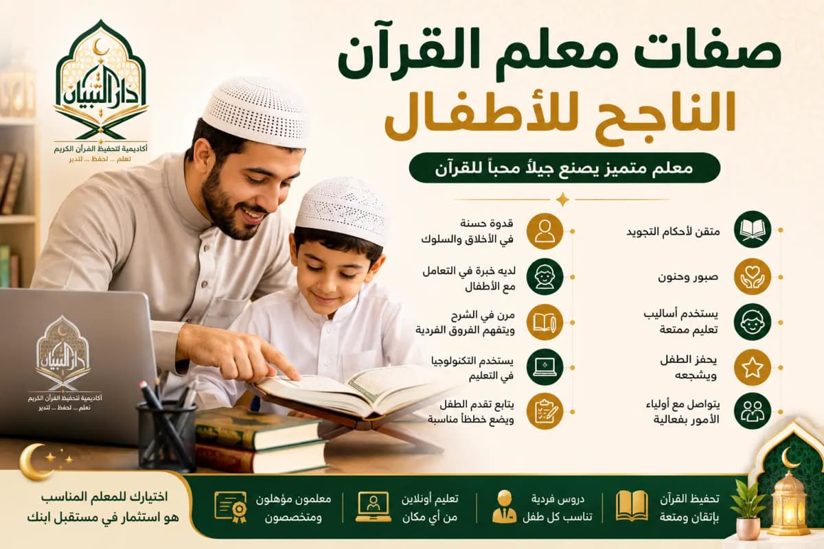 صفات معلم القرآن الناجح للأطفال: كيف تختار المعلم المناسب لطفلك؟